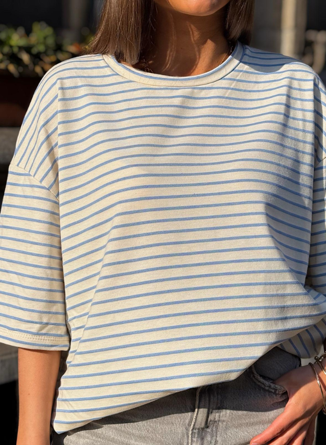 CHARLOTTE - Stripete Oversized T-skjorte