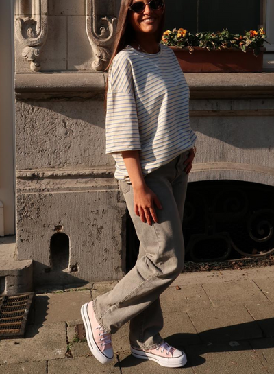 CHARLOTTE - Stripete Oversized T-skjorte