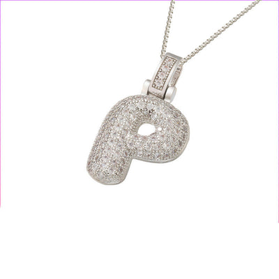 Pave Bubble Halskjede med Initial | 18k Gull