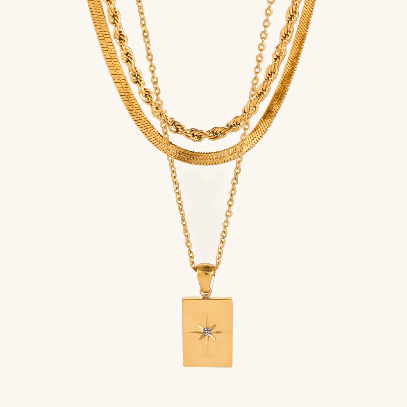 Lagdelte Halskjede Raphael | 18k Gull