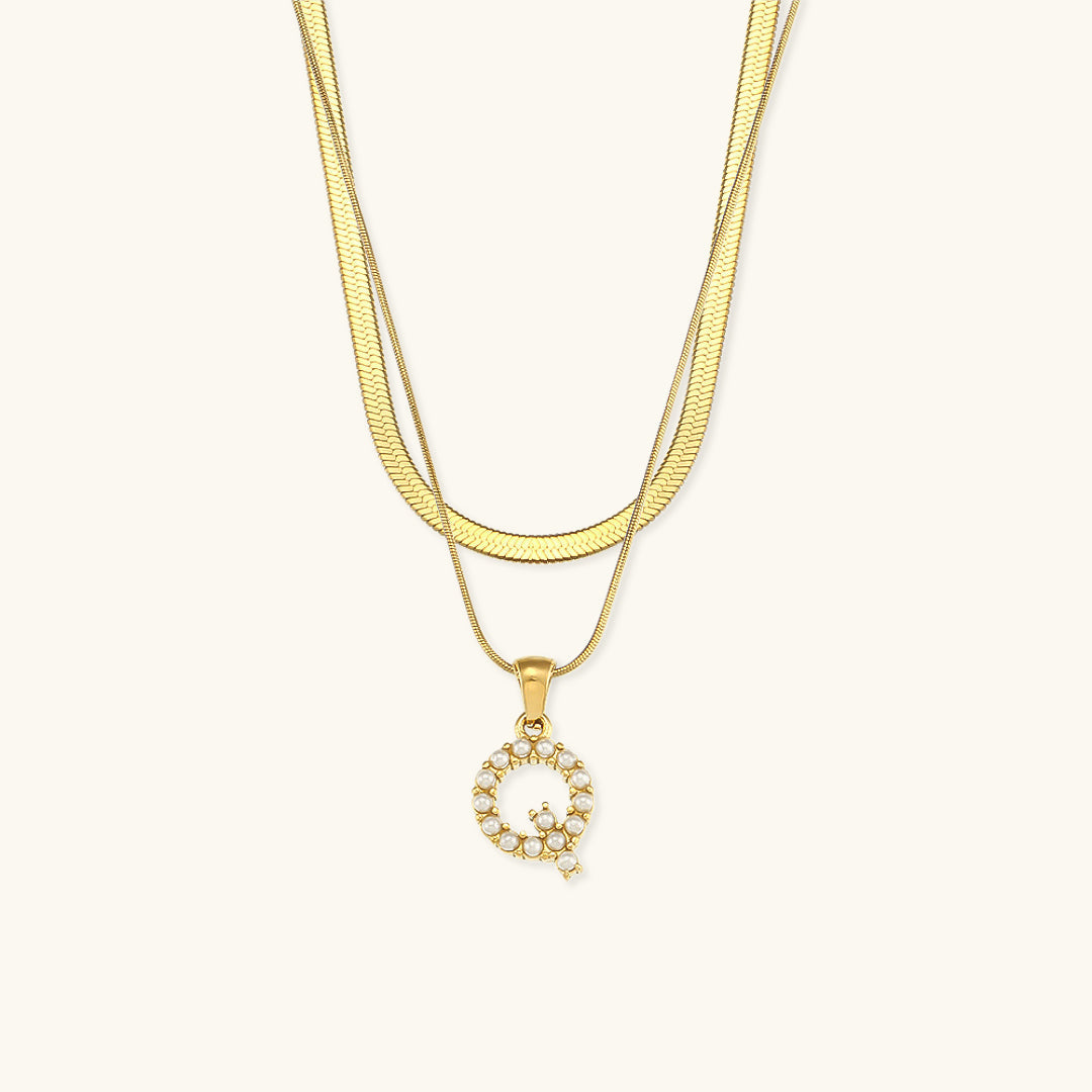 Fiona Lagenweise Initialhalskjede | 18k Gull