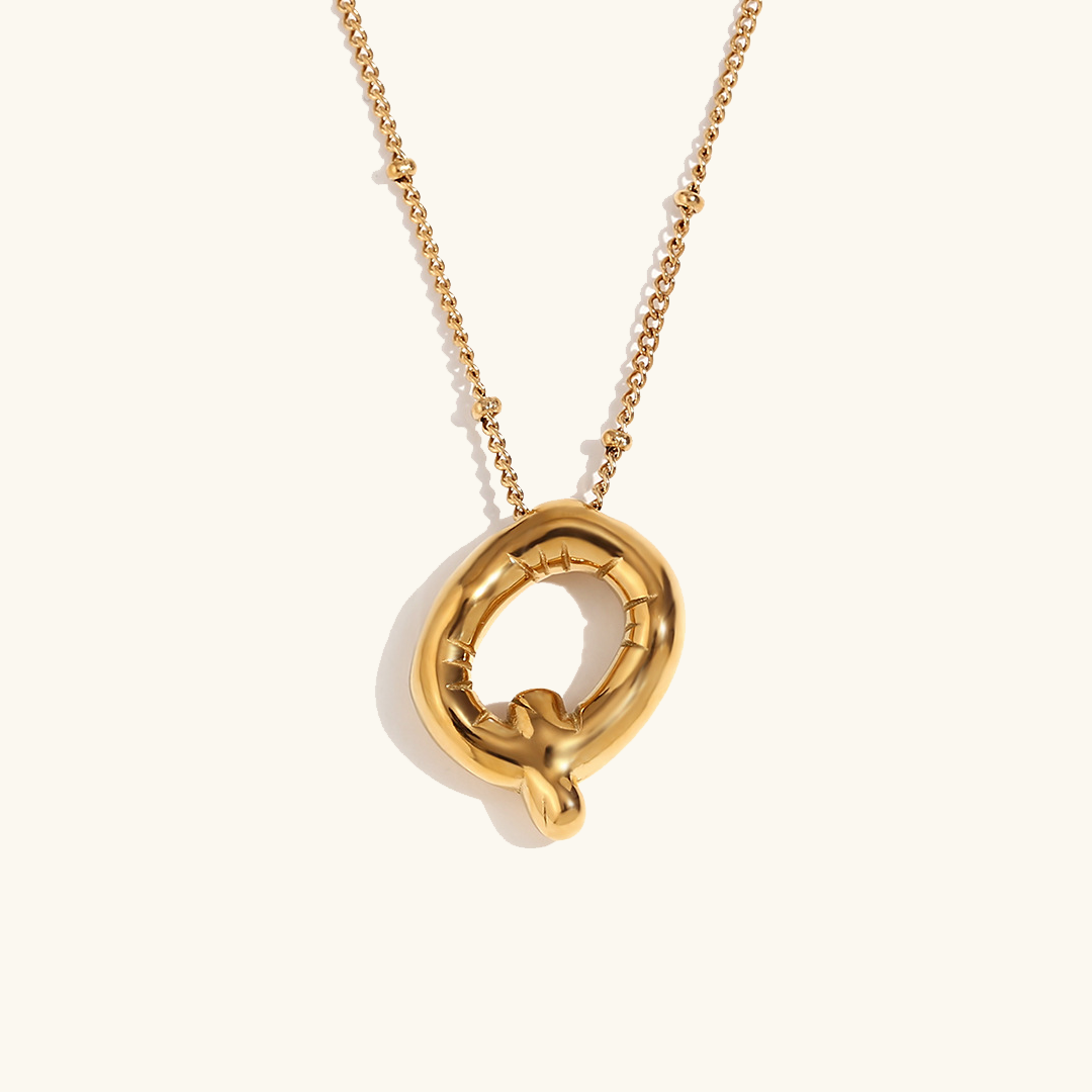 Neseørering med initialer i bobleform | Gull 18k