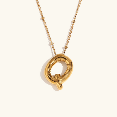 Neseørering med initialer i bobleform | Gull 18k