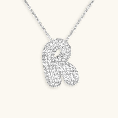 Navnesmykke Bubble med diamant | 18k Gull