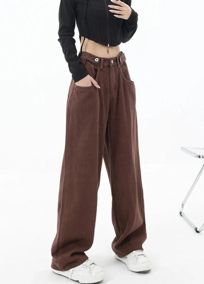 Casual jeans med høy midje