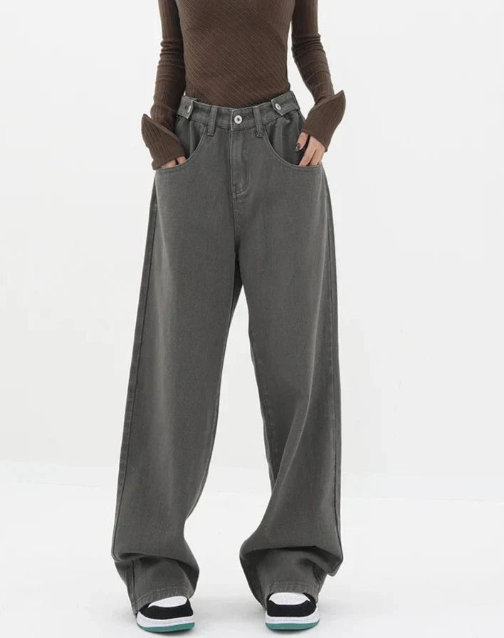 Casual jeans med høy midje