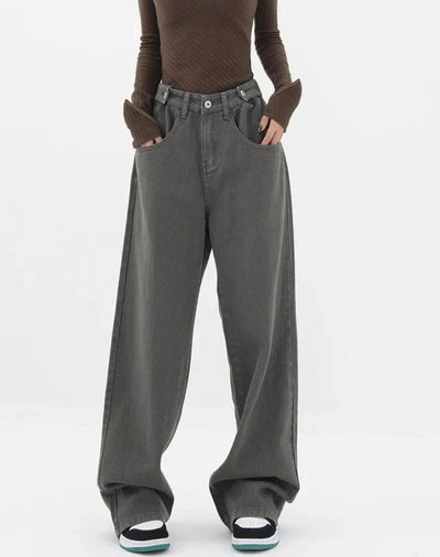 Casual jeans med høy midje