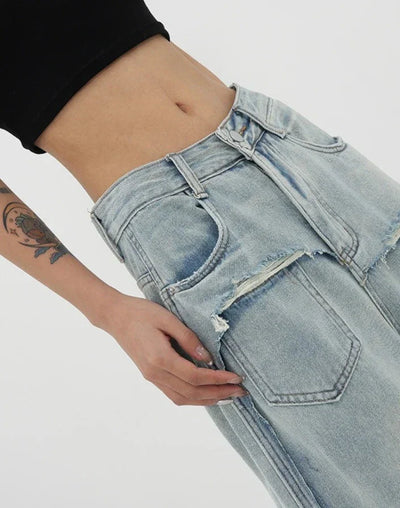 Vintage jeans med høy midje og rette ben