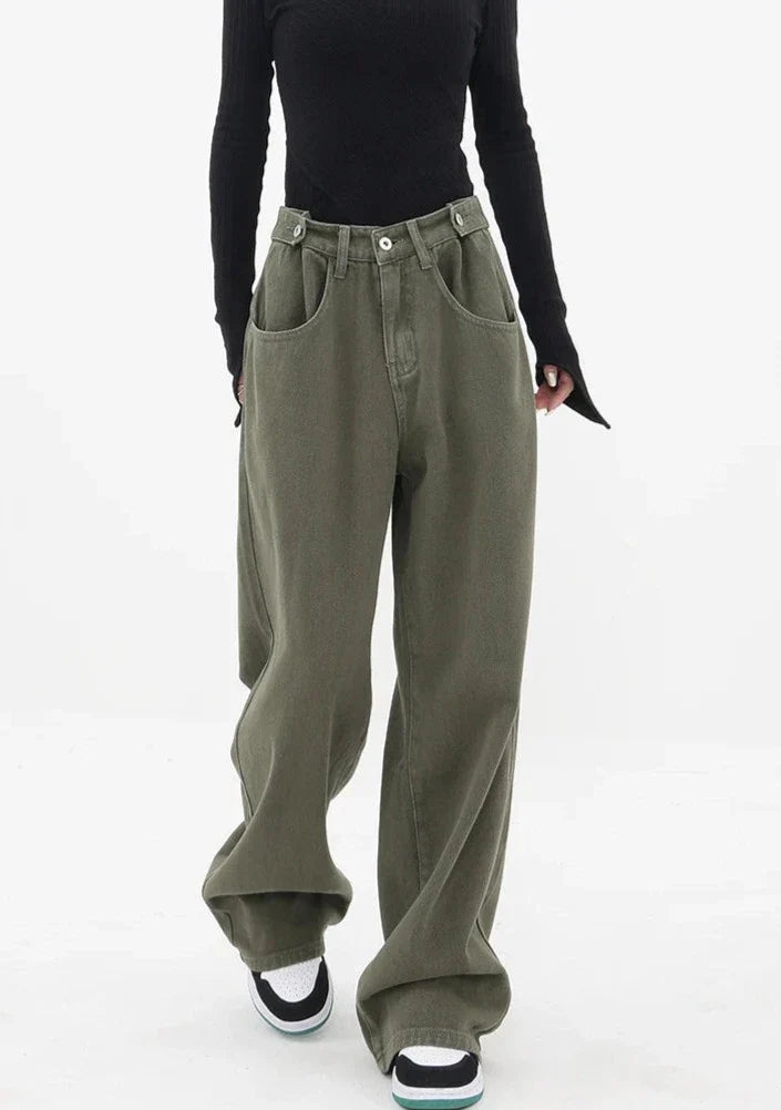 Casual jeans med høy midje
