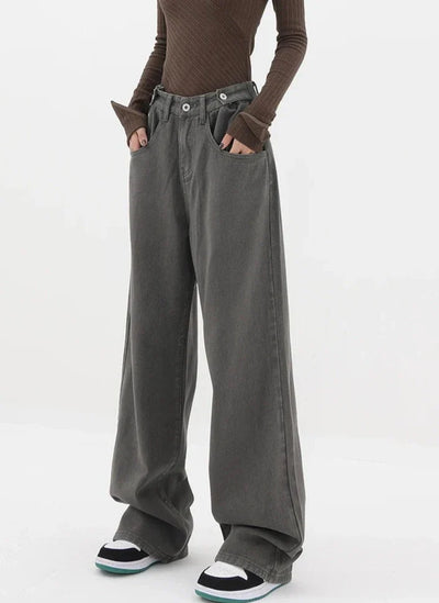 Casual jeans med høy midje