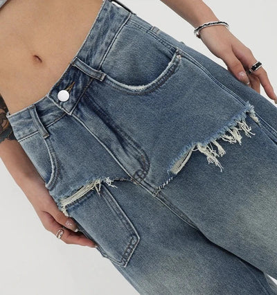 Vintage jeans med høy midje og rette ben