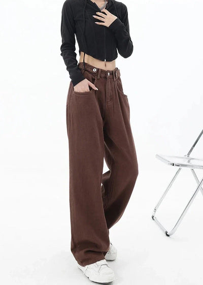 Casual jeans med høy midje