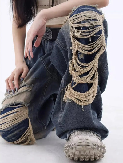 Slitte løse jeans
