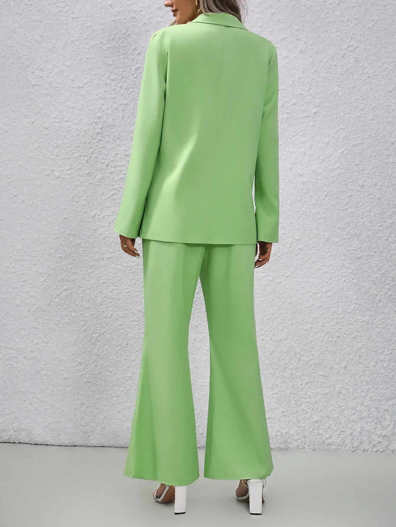 Casual grønn blazer og bukser for kvinner