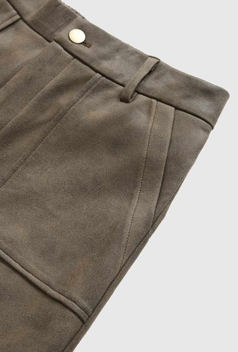 Vintage Slitt Mocka Cargo Bukser