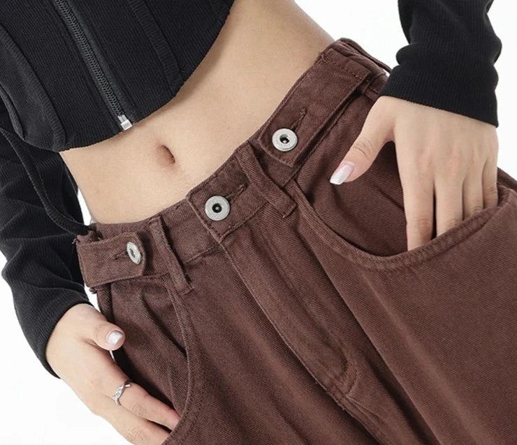 Casual jeans med høy midje