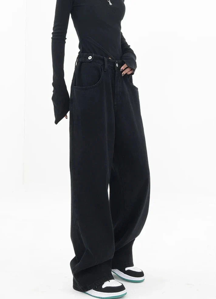 Casual jeans med høy midje