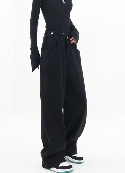 Casual jeans med høy midje