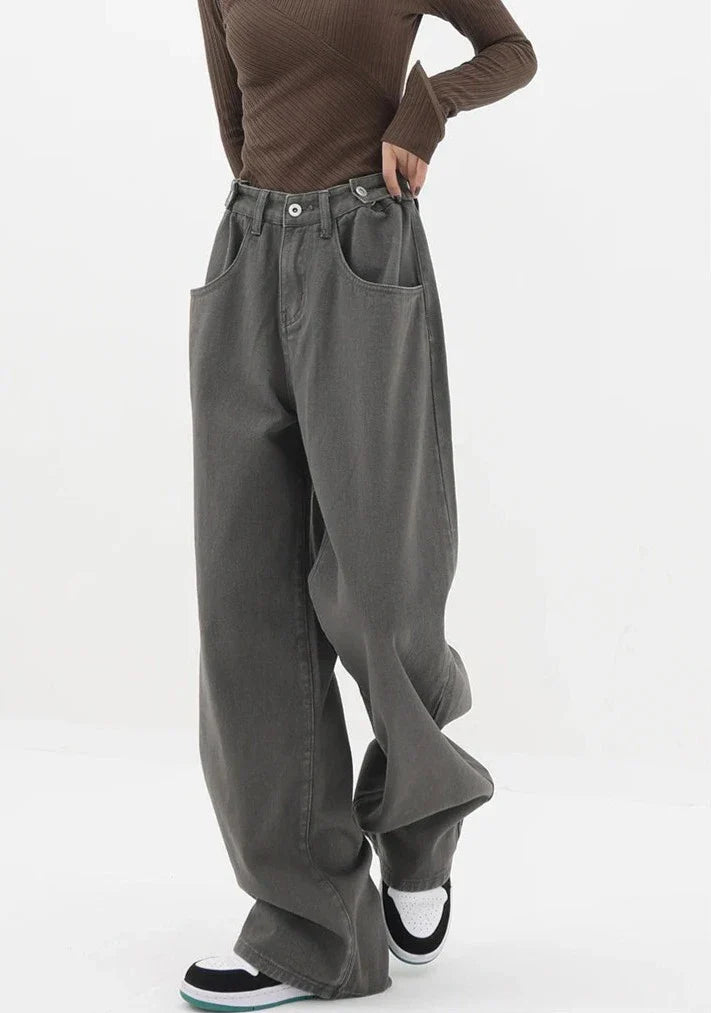 Casual jeans med høy midje