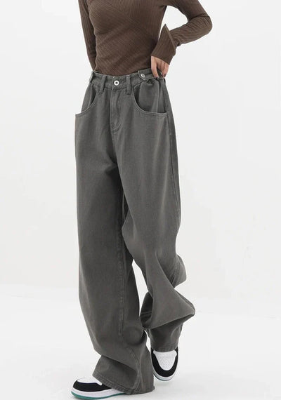 Casual jeans med høy midje