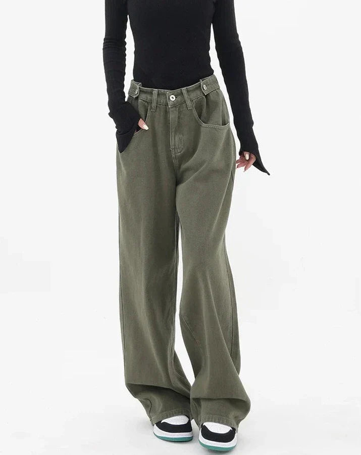 Casual jeans med høy midje