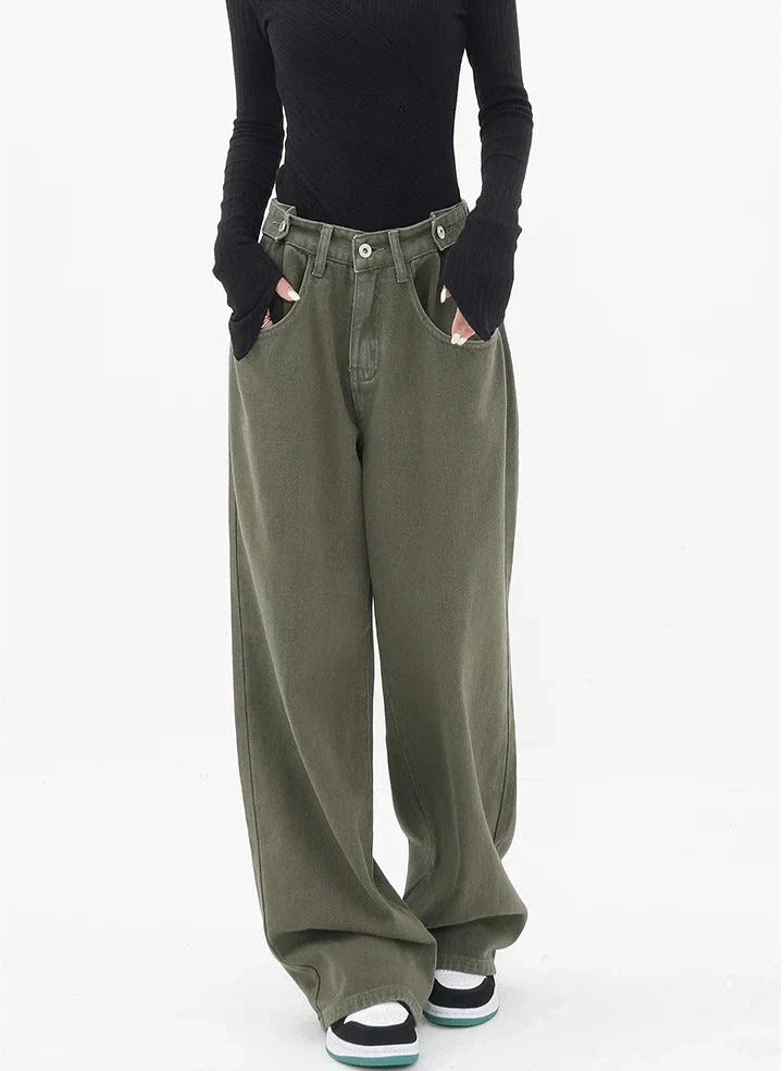 Casual jeans med høy midje