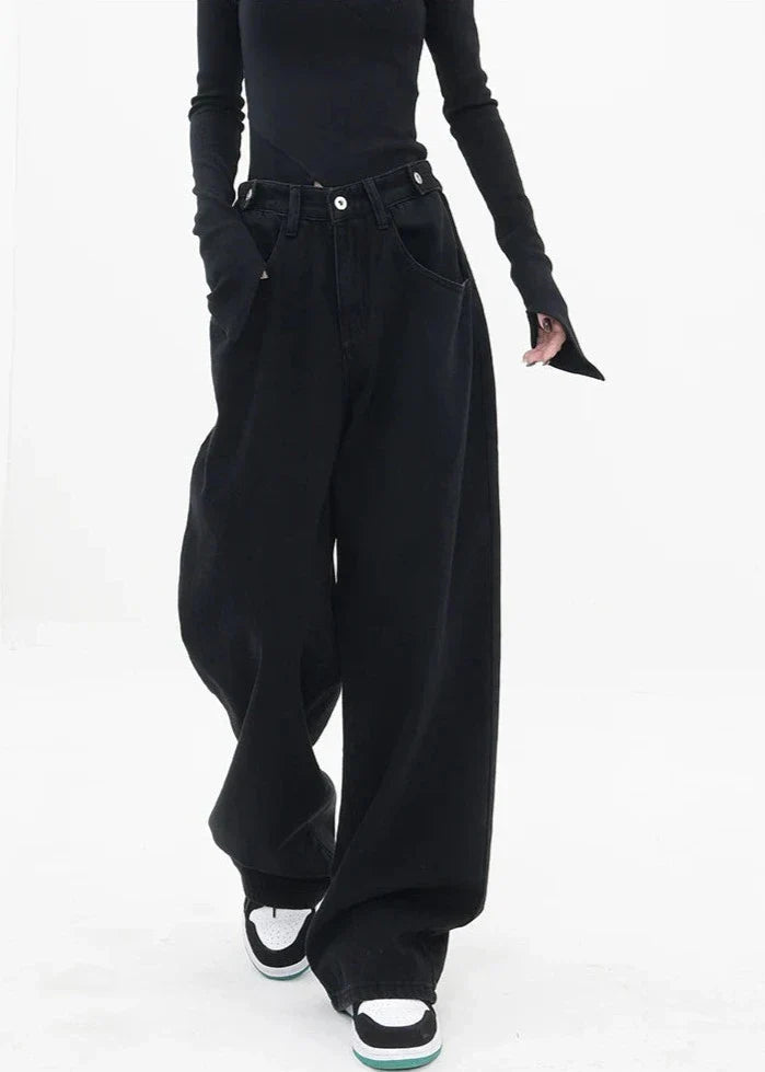 Casual jeans med høy midje