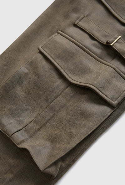 Vintage Slitt Mocka Cargo Bukser