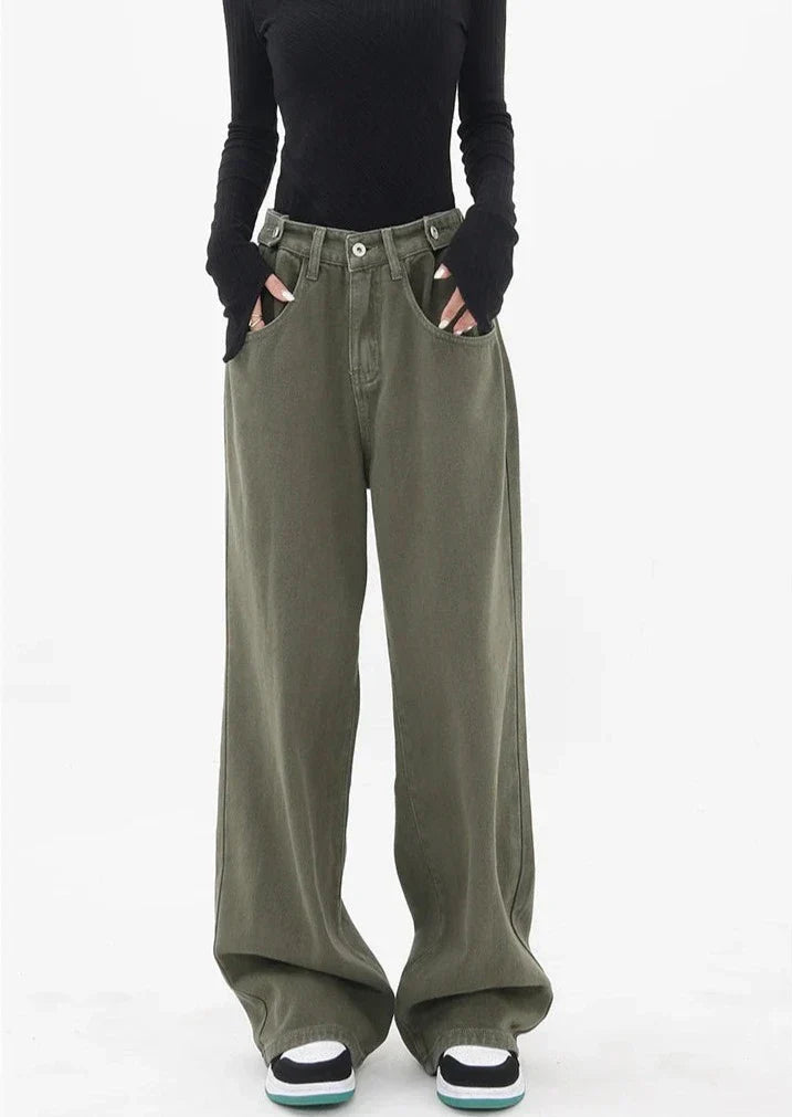 Casual jeans med høy midje