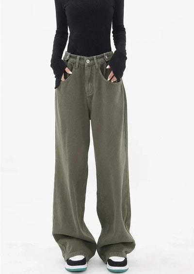 Casual jeans med høy midje