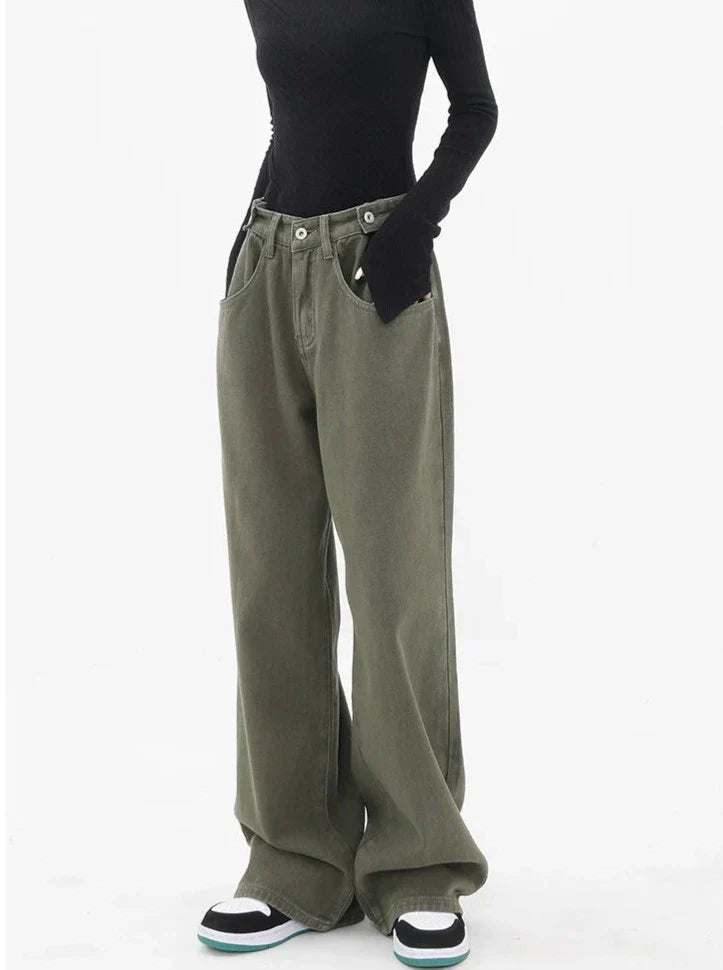 Casual jeans med høy midje