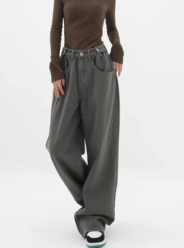 Casual jeans med høy midje