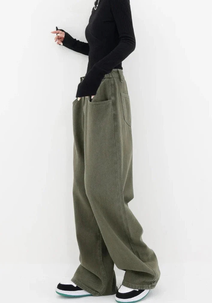 Casual jeans med høy midje