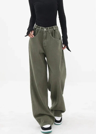 Casual jeans med høy midje