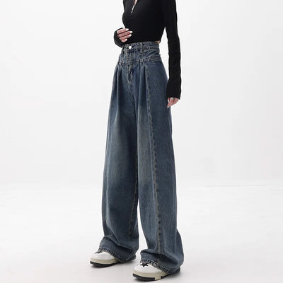 Høytlivde jeans med vide ben