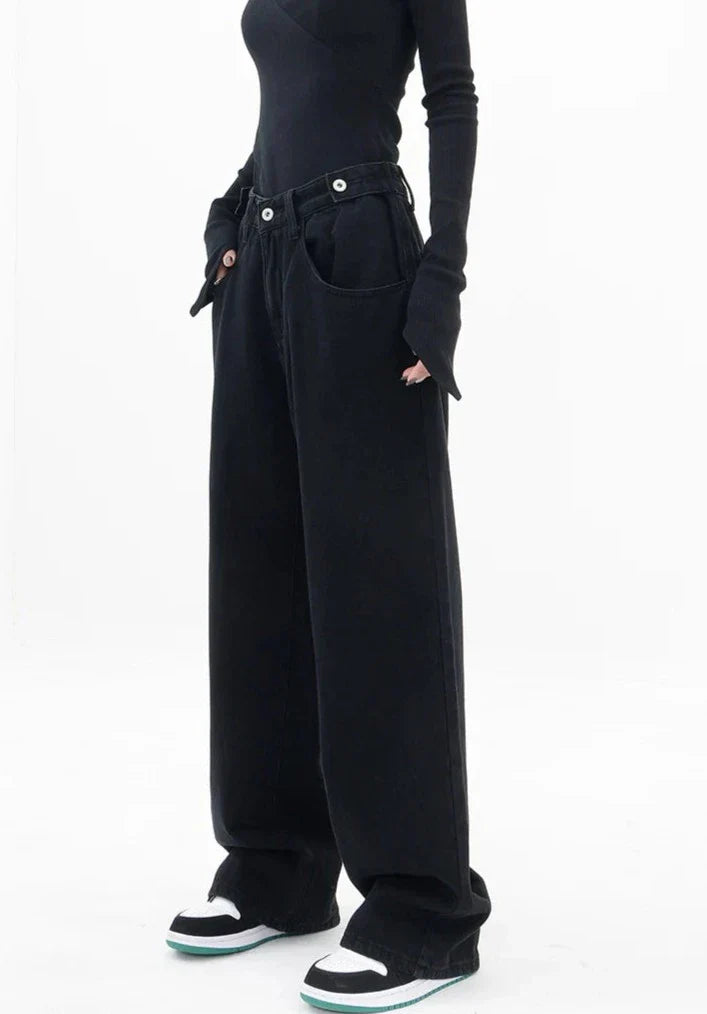 Casual jeans med høy midje