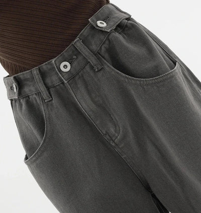 Casual jeans med høy midje