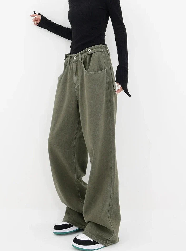 Casual jeans med høy midje