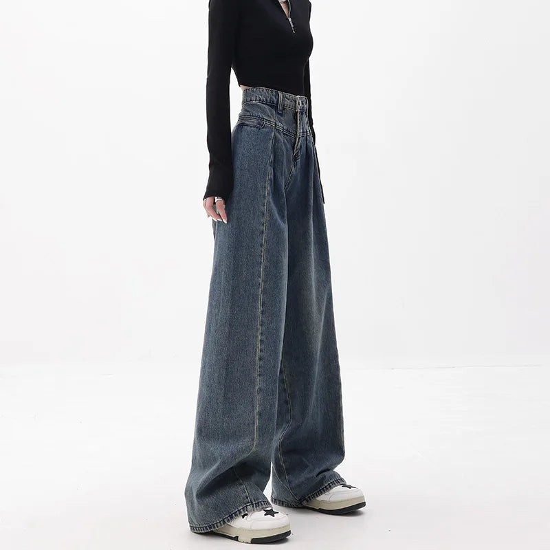 Høytlivde jeans med vide ben