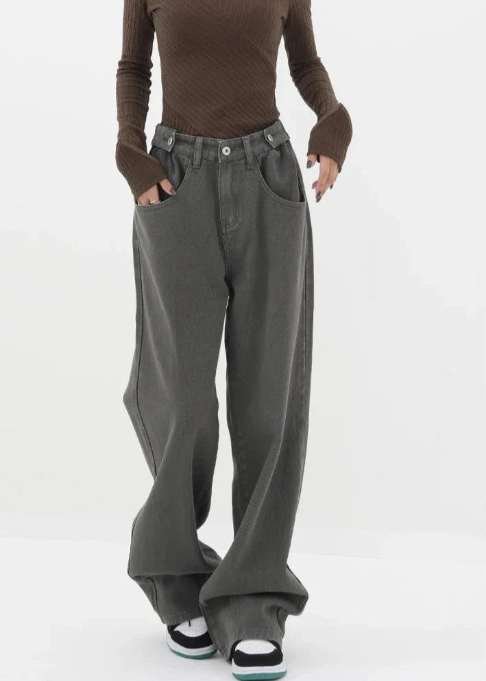 Casual jeans med høy midje