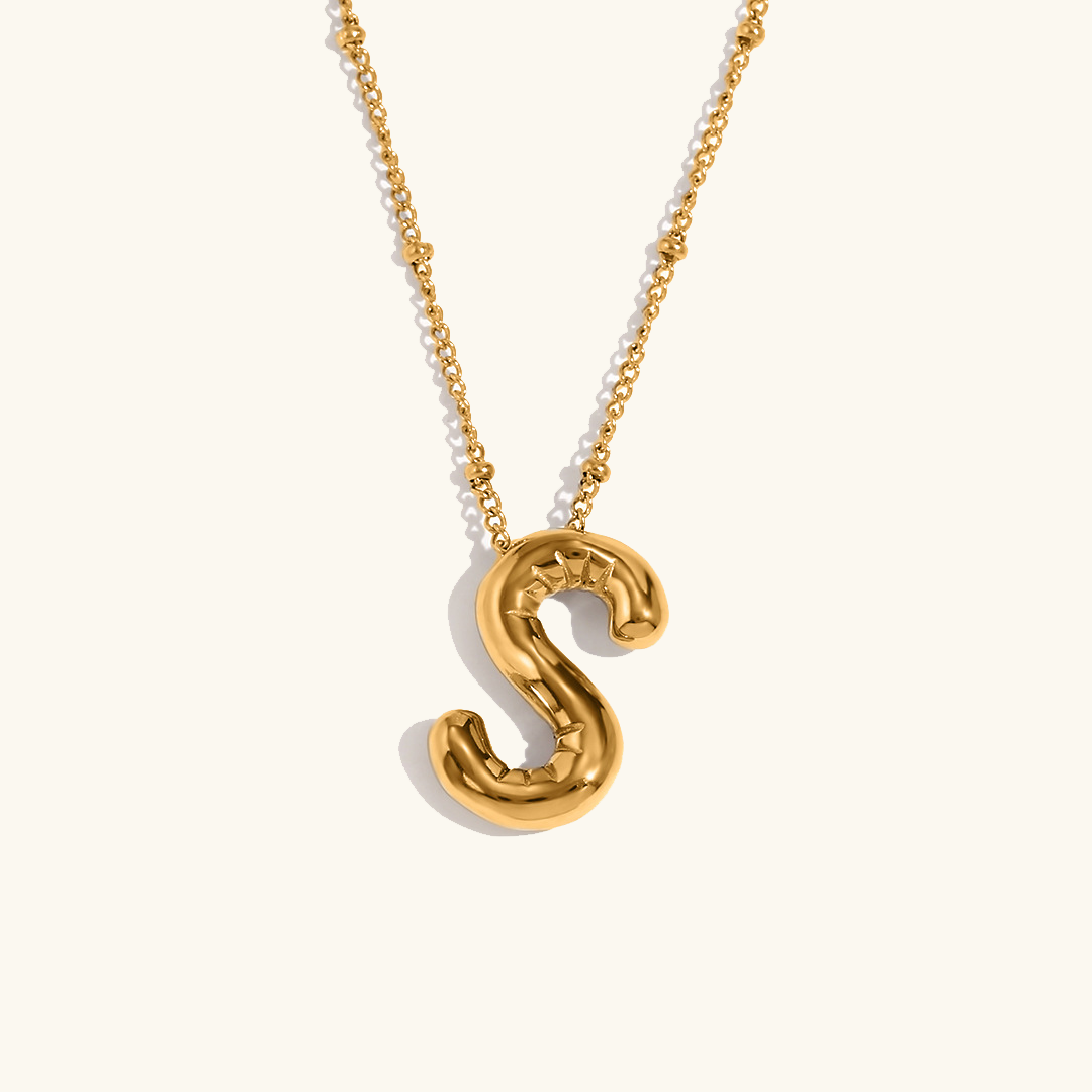 Neseørering med initialer i bobleform | Gull 18k