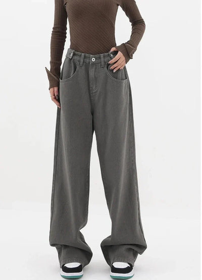 Casual jeans med høy midje