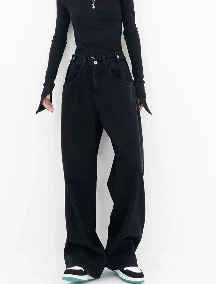 Casual jeans med høy midje