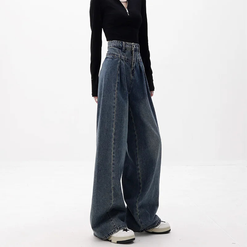 Høytlivde jeans med vide ben