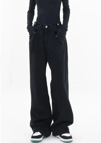 Casual jeans med høy midje
