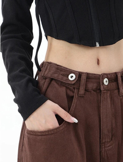 Casual jeans med høy midje