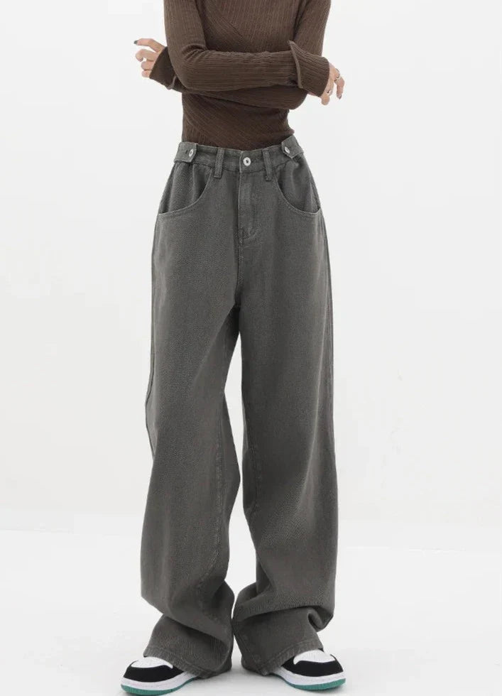 Casual jeans med høy midje