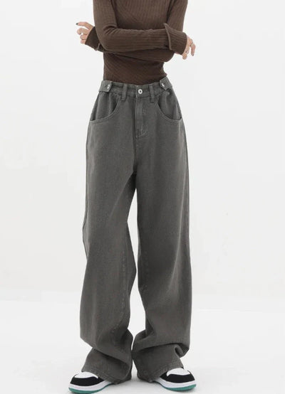 Casual jeans med høy midje