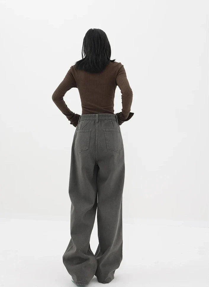 Casual jeans med høy midje