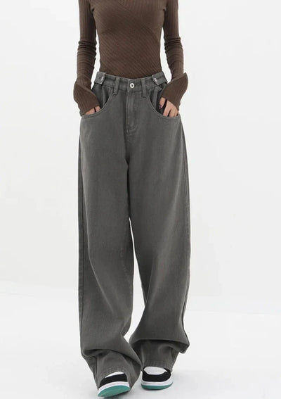 Casual jeans med høy midje